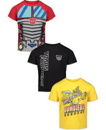 Купить детские футболки и майки для мальчиков Transformers: Toddler Boys Bumblebee Optimus Prime Megatron 3 Pack T-Shirts to