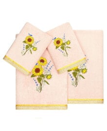 Linum Home textiles Turkish Cotton Girasol Embellished Towel Set, 4 Piece