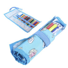 Pencil cases and writing materials for school