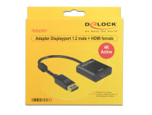 DeLOCK 62607 кабельный разъем/переходник DisplayPort 1.2 HDMI Черный