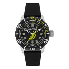 Мужские наручные часы с ремешком мужские наручные часы с черным силиконовым ремешком Nautica NAI08513G ( 44 mm)