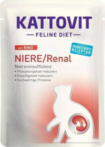 Купить влажные корма для кошек Kattovit: Kattovit Kattovit 85g saszetka Renal Wołowina, Dla Kotów Z Chorobami Nerek