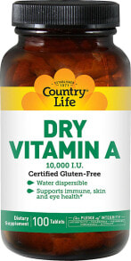 Витамин А Country Life Dry Vitamin A Витамин А 3000 МЕ 100 таблеток