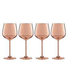 Cambridge 18 Oz Copper Stainless Steel White Wine Glasses, Set of 4