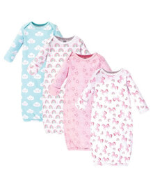 Baby Girls Baby Cotton Long-Sleeve Gowns 4pk, Rainbow, 0-6 Months купить в интернет-магазине