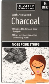 Купить маски для лица Beauty Formulas: Beauty Formulas Charcoal Płatki oczyszczające na nos z aktywnym węglem 6szt.