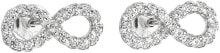 Женские ювелирные серьги Silver earrings with zircon white infinity 11047.1