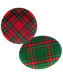 Certified International christmas Plaid 2 Piece Platter Set, Service for 1