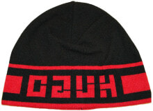 Мужская шапка черная трикотажная Hugo XOLON Knitted Jacquard Hat with Mirrored Logo Black