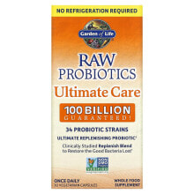 Пребиотики и пробиотики garden of Life, RAW Probiotics Ultimate Care, 30 вегетарианских капсул