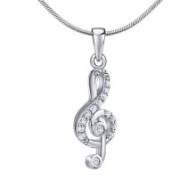 Playful silver pendant treble clef jjjp1098