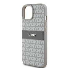 DKNY Dkhcp15Mprthsle iPhone 15 Plus14 Plus 6.7 Bezowy Leather Mono Stripe phone case