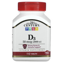 Vitamin D3, 50 mcg (2,000 IU), 110 Tablets