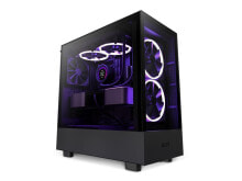 Купить компьютерные корпуса для игровых ПК NZXT: NZXT H5 Elite - All Black CC-H51EB-01 Black SGCC Steel, Tempered Glass ATX, Micr