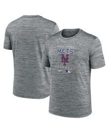 Nike men's Anthracite New York Mets Authentic Collection Velocity Practice Space-Dye Performance T-shirt