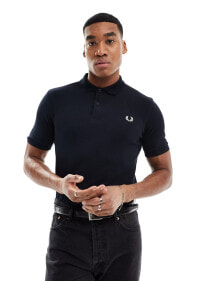 Fred Perry unisex plain polo shirt in navy купить онлайн