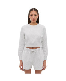 Купить женские свитеры и кардиганы Bench DNA: Women's Crown Eco-Fleece Cropped Crew Neck Sweatshirt - BLEH10500