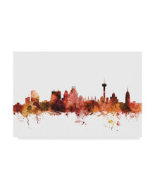 Trademark Global michael Tompsett San Antonio Texas Skyline Red Canvas Art - 20