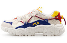 Fila Fusion 斐乐潮牌 Fluid 猫爪复古跑鞋 女款 白蓝黄 / Кроссовки Fila Fusion Fluid T12W031117FBD