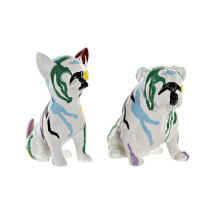 Decorative Figure DKD Home Decor Multicolour Dog Lacquered 20 x 12,5 x 17,5 cm (2 Units)