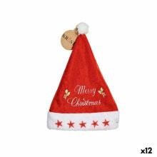 Father Christmas Hat Merry Christmas Stars Red 24 x 2 x 35 cm (12 Units)