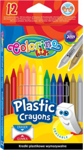 Купить цветные карандаши для рисования для детей Colorino: Colorino KREDKI COLORINO 12KOL. PLASTIKOWE WYMAZYWALNE