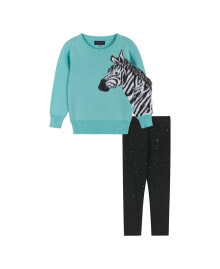 Andy & Evan toddler/Child Girls Zebra Sweater Set