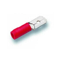 180286 Flachstecker Steckbreite 2.8 mm Steckdicke 0.8 180° Teilisoliert Rot 1