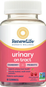 Пребиотики и пробиотики renew Life Women&#039;s Wellness Urinary On Tract Probiotic Пробиотики с клюквой для женского мочеполового здоровья 48 мармеладок с вишневым вкусом