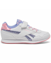 Reebok little Girls Royal Classic Leather Jog 3.0 Fastening Strap Casual Sneakers from Finish Line