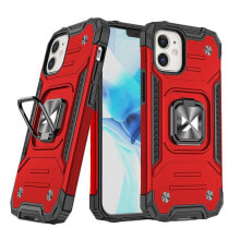 Etui pancerny pokrowiec do iPhone 14 Plus uchwyt magnetyczny Ring Armor czerwony