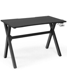 Costway gaming Desk Computer Desk Table w/Cup Holder & Headphone