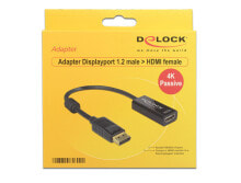 Компьютерные разъемы и переходники DeLOCK 62609 видео кабель адаптер 0,2 m DisplayPort HDMI Черный