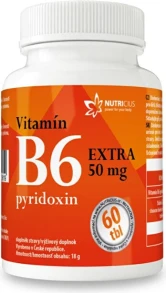 Витамины группы В Nutricius Vitamn B6 Extra - Pyridoxin Пиридоксин - Витамин B6 для энергетической поддержки 50 мг 60 таблеток