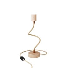 CREATIVE CABLES english Articulated wooden table lamp with diffused light-table flex wood with plug