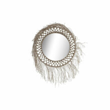 Wall mirror DKD Home Decor Crystal Natural Rope (60 x 4 x 60 cm)