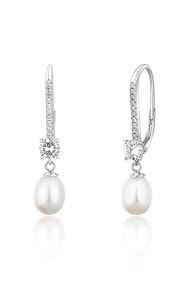 Ювелирные серьги luxury silver earrings with real pearls JL0717