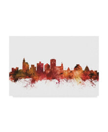 Trademark Global michael Tompsett Jackson Mississippi Skyline Red Canvas Art - 37