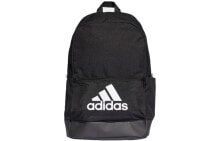 adidas 阿迪达斯 经典Logo印花大容量经久耐用 聚酯纤维 书包背包双肩包 男女同款情侣款 黑色 / Рюкзак Adidas Logo DT2628