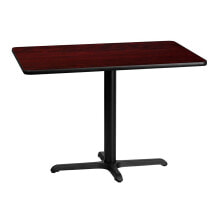 Flash Furniture 30'' X 42'' Rectangular Mahogany Laminate Table Top With 22'' X 30'' Table Height Base