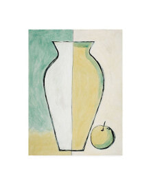 Trademark Global pablo Esteban White and Yellow Vase with Apple Canvas Art - 36.5