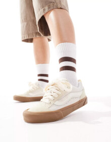 Vans – Knu Skool – Sneaker in Beige mit Gummisohle