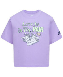 Nike little Girls Sweet Swoosh Short Sleeve Boxy T-shirt