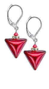 Ювелирные серьги svůdné náušnice Red Triangle s 24karátovým zlatem v perlách Lampglas ETA4/S