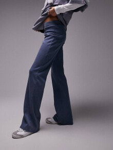 Topshop acid wash straight leg trouser in blue купить онлайн