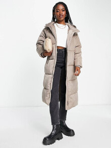 Женские пальто urban Bliss long hooded puffer coat in mink