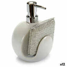 Дозатор мыла 2-в-1 для раковин Белый Керамика 400 ml 9,5 x 15,5 x 11,5 cm (12 штук)