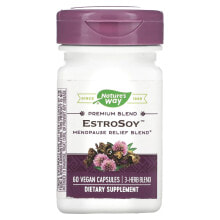 Витамины и БАДы для нормализации гормонального фона Nature's Way, EstroSoy, Menopause Relief Blend, 60 Vegan Capsules