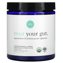 Пребиотики и пробиотики Ора, Trust Your Gut, веганская порошковая добавка с пробиотиками и пребиотиками, органическое яблоко и малина, 225 г (7,9 унции)