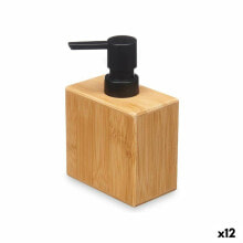 Soap Dispenser Black Bamboo Plastic 9,7 x 15 x 5,8 cm (12 Units)